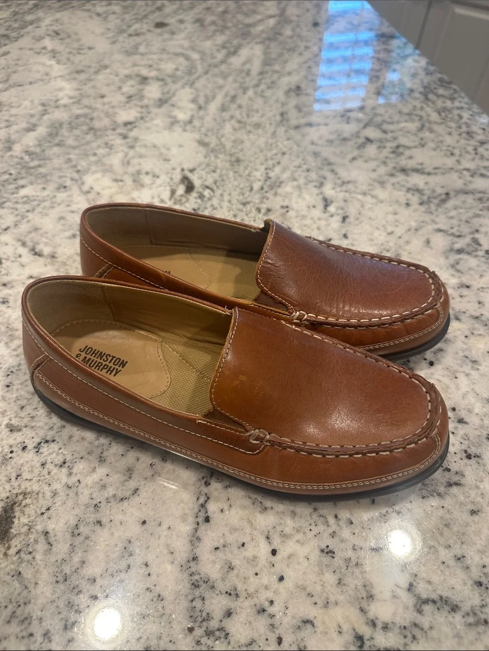 Johnston & Murphy Brown Leather Slip-On Loafers